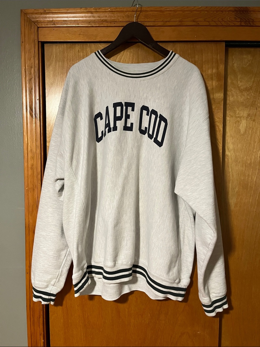 Champion Light Gray 'CAPE COD' Crewneck with Navy Lettering